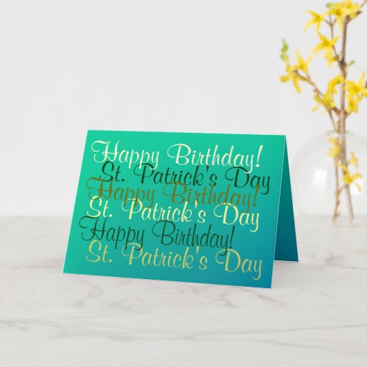 アイルランド誕生日セントパトリックの日恵み祈りの言葉 カード (黄色い花)