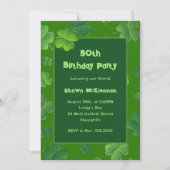 アイルランド誕生日ラッキークローバーアダルトパーティー 招待状 (正面)