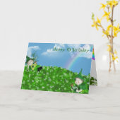 アイルランド誕生日レプレシャンズインシャームロック カード (黄色い花)