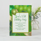 アイルランド誕生日大人グリーンバルーンパーティー 招待状 (スタンド正面)