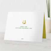 アイルランド誕生日金ゴールドホースシューズサンパトリックスデイ カード (裏面)