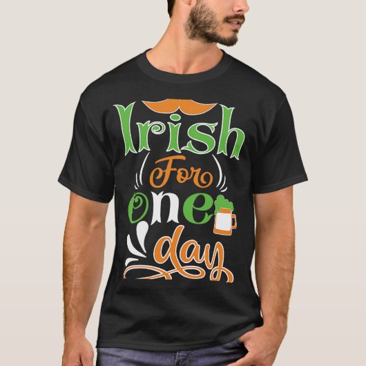 アイルランド語のある日セントパトリックの日 Tシャツ (正面)