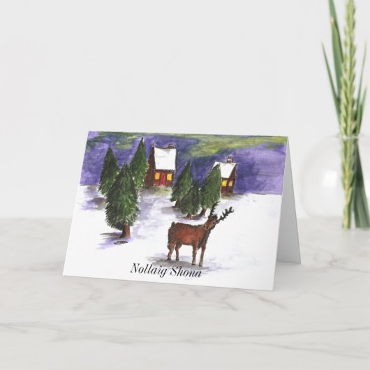 アイルランド語のグリーティング付きクリスマスカード シーズンカード (正面)