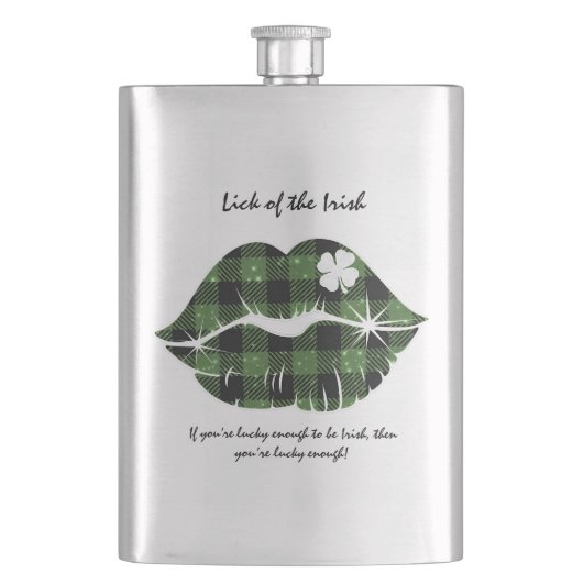 アイルランド語の編集可能なクリック（運） フラスク (正面)