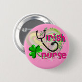 アイルランド語はアートなハートのギフトを看護します 缶バッジ (正面&裏面)