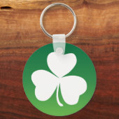 アイルランド語をオンに！緑の白いテーマ キーホルダー (正面)