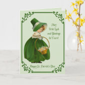 アイルランド語娘 カード (黄色い花)