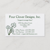 アイルランド語4つのシャムロックの植物の名刺 名刺 (裏面)