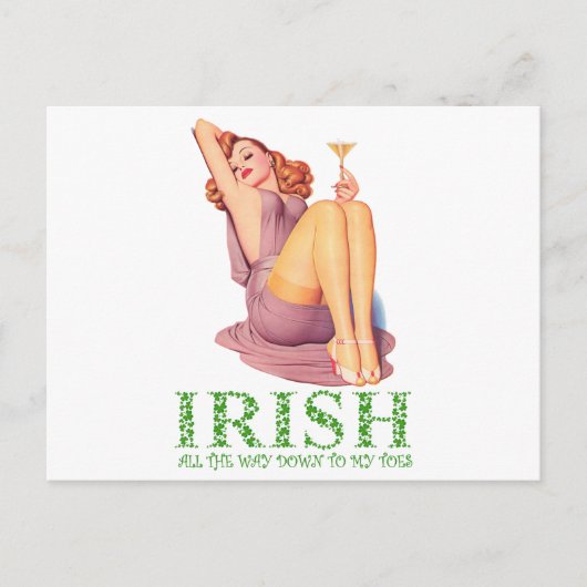 アイルランド語、ぼくの足指までずっと下へ ポストカード (正面)