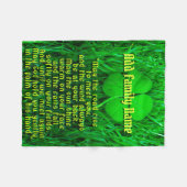 アイルランド賛美のファミリ名の追加 フリースブランケット (正面(横))