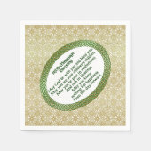 アイルランド賛美の結婚、金ゴールド&グリーン結婚ズ スタンダードカクテルナプキン (正面)