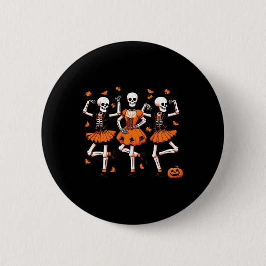 アイルランド踊りスケルトン不気味ズダンスハロウィーンウォム 缶バッジ (正面)