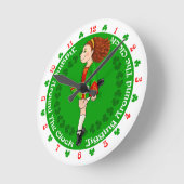 アイルランド踊り大時計 ラウンド壁時計 (傾斜)