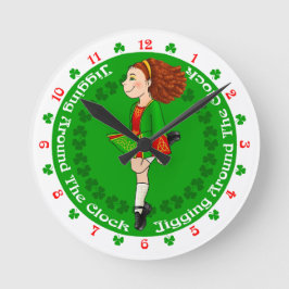 アイルランド踊り大時計 ラウンド壁時計