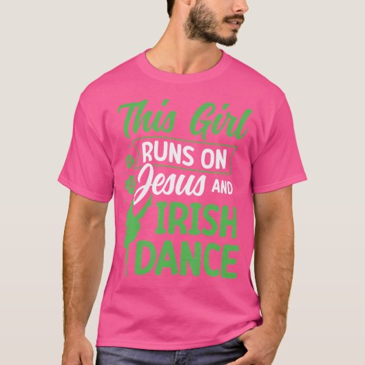 アイルランド踊り走この女子オンイエズスとアイリッシュタ Tシャツ (正面)