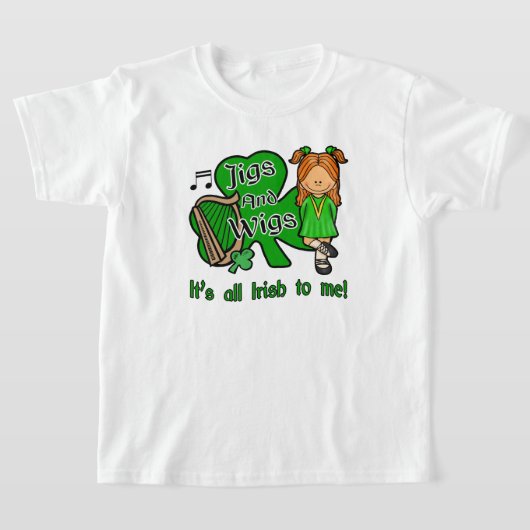 アイルランド踊り、ジグとウィッグ Tシャツ (レイダウン)