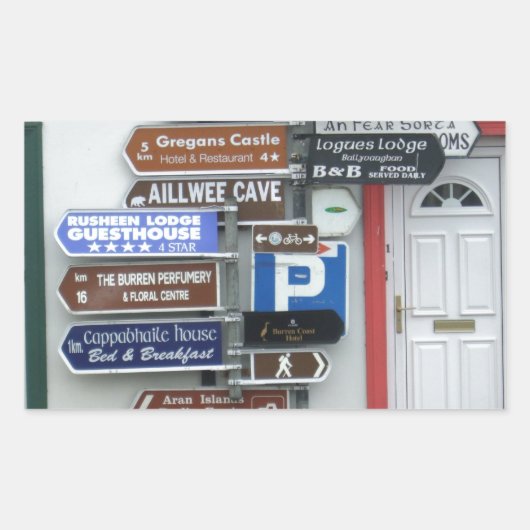 アイルランド通りシンボルや象徴 長方形シール (正面)