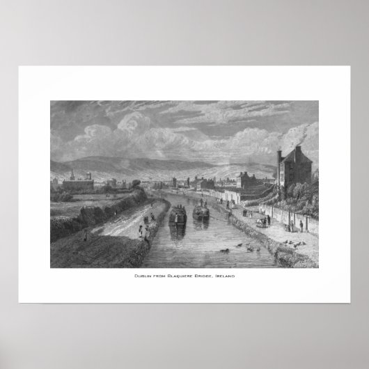 アイルランド運河のBlaquiere Bridge王室のからのダブリン ポスター (正面)