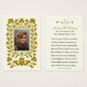 アイルランド金ゴールドカダグ葬儀祈りの言葉メモリアルカード (正面&裏面)