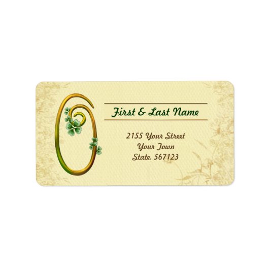 アイルランド金ゴールドモノグラム0ラベル ラベル (正面)