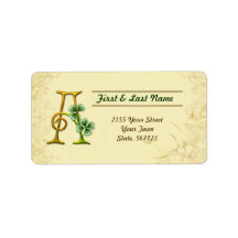 アイルランド金ゴールドモノグラムAラベル