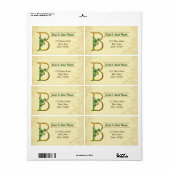 アイルランド金ゴールドモノグラムBラベル ラベル (フルシート)