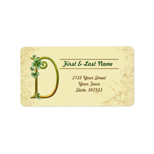 アイルランド金ゴールドモノグラムDラベル ラベル (正面)