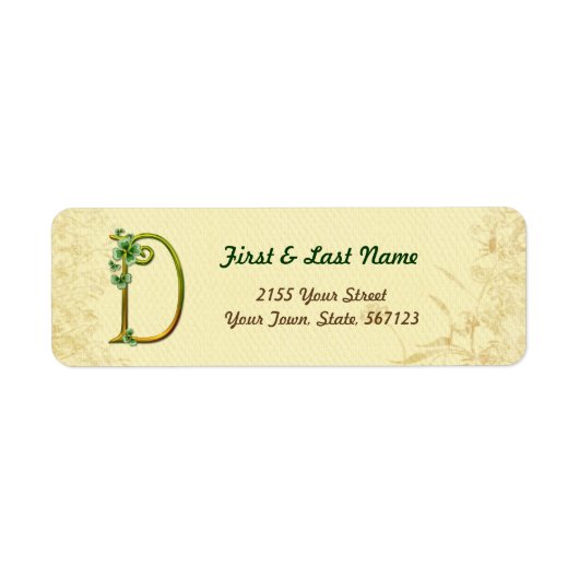 アイルランド金ゴールドモノグラムDラベル ラベル (正面)
