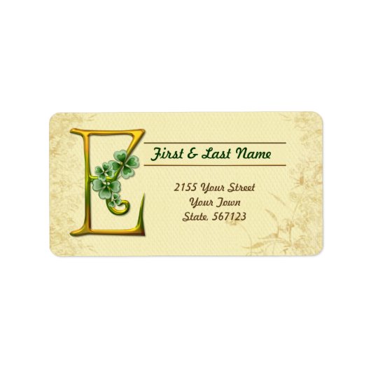 アイルランド金ゴールドモノグラムEラベル ラベル (正面)