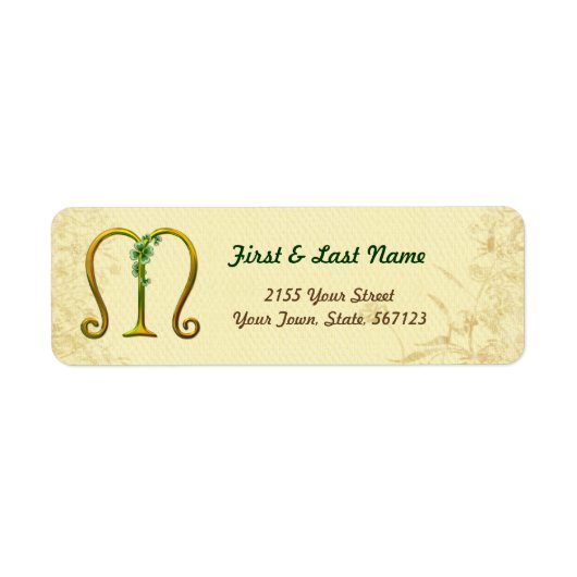 アイルランド金ゴールドモノグラムMラベル ラベル (正面)