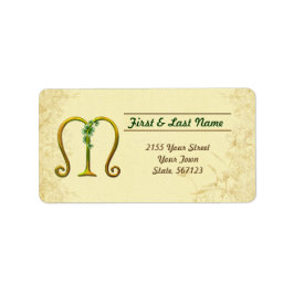 アイルランド金ゴールドモノグラムMラベル ラベル