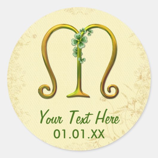 アイルランド金ゴールドモノグラムM ラウンドシール (正面)