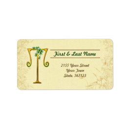 アイルランド金ゴールドモノグラムTラベル ラベル