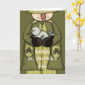 アイルランド雪だるまd1セントパトリックの日グリーティングカード カード (黄色い花)