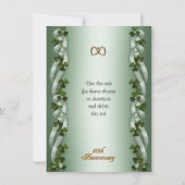 アイルランド風の返信カード 50周年記念 招待状 (裏面)