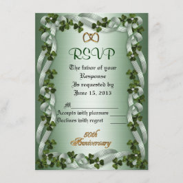 アイルランド風の50周年返信カード 招待状