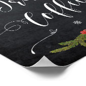 アイルランド風コーヒーバー冬のクリスマスウェディングサイン ポスター (角)