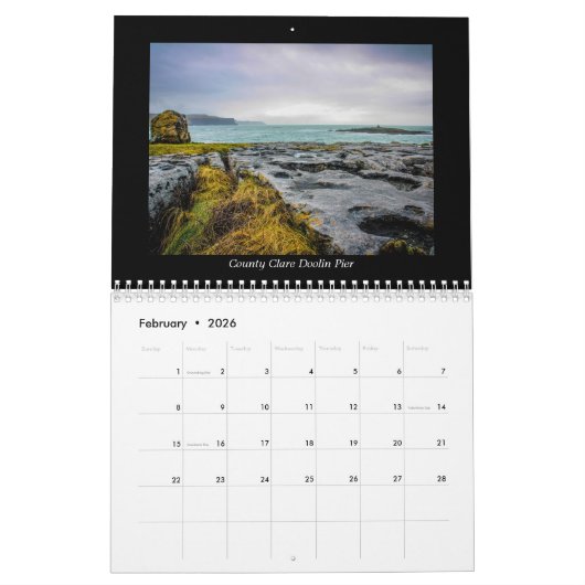 アイルランド風光明媚な美しい: 2025 カレンダー (2月 2026)