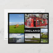 アイルランド風景黒枠コラージュ葉書 ポストカード (正面/裏面)