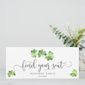 アイルランド風緑のクローバー結婚式 席札看板 (スタンド正面)