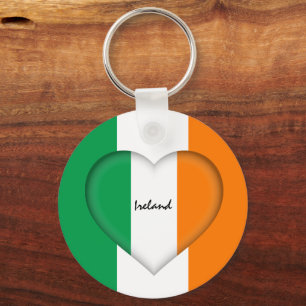アイルランド、アイルランド国旗&アイルランドハートファッション/スポーツ キーホルダー