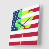 アイルランド·アメリカン·フラッグ·シャムロック·クローバー·セント·パトリック スクエア壁時計 (傾斜)