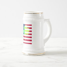 アイルランド·アメリカン·フラッグ·シャムロック·クローバー·セント·パトリック ビールジョッキ