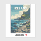 アイルランド イラスト 旅行 アート ヴィンテージ シール (シート)