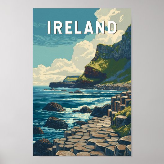 アイルランド イラスト 旅行 アート ヴィンテージ ポスター (正面)
