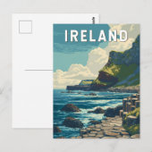 アイルランド イラスト 旅行 アート ヴィンテージ ポストカード (正面/裏面)