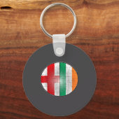 アイルランド イングランドTシャツ - 半分アイルランド人半分イギリス人駐在パズル キーホルダー (正面)