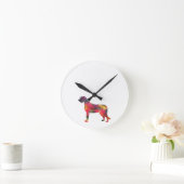 アイルランド・ウルフハウンド幾何学模様シルエッ数々のト ラウンド壁時計 (ホーム)