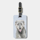 アイルランド·ウ絵画ルフハウンドズ-かわいいオリジナルのドッグアート ラゲッジタグ (正面縦)