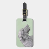 アイルランド・ウ絵画ルフハウンドズ – かわいいオリジナルのドッグアート ラゲッジタグ (正面縦)